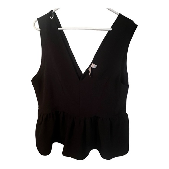 ASOS Black V-Neck Front and V-Back Peplum Style size‎ 12 - Picture 1 of 5